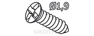 47.575.xxx Awaryjne tytanowe śruby samogwintujące czerwone ⌀ 1,9 mm, 3szt.