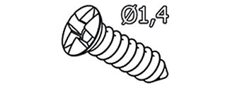 47.574.40 Awaryjne tytanowe śruby samogwintujące, czerwone ⌀ 1,4 x 10 mm, 3 szt. - WYPRZEDAŻ